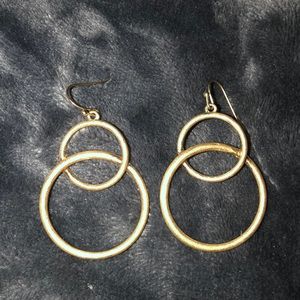 Large gold dangle earrings